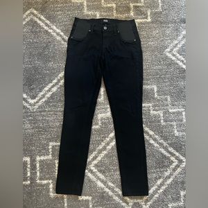 PAIGE MATERNITY Verdugo Ultra Skinny Black Side Panel Stretchy Jeans.